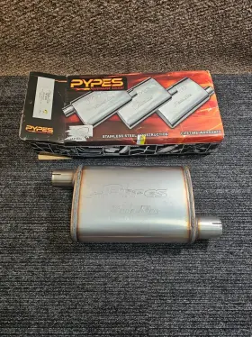 Mvr10 Pypes Exhaust Race Pro 14 Inch Long 2-1/2 Offset Inlet/outlet Ss Muffler