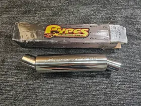 Mvr204s Pypes M-80 Series 304 Ss Round Silver 2.5 Inch Inlet/outlet Exhaust Muffler
