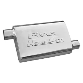 Mvr16s Pypes Performance Exhaust - Race-pro Series 304 Ss Oval Silver Muffler 3 Inch Offset