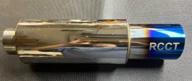 2.5inlet Rcct 2.5 Inch Inlet 3.5 Outlet N1 Burn Tip Blue Stainless Steel Racing Resonator Muffler