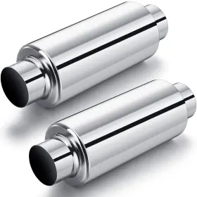 Relaxweex-uytt-0993 Relaxweex 2 Pcs 2.5 Inch Inlet Exhaust Resonator Outlet 11.5 Overall Lengt