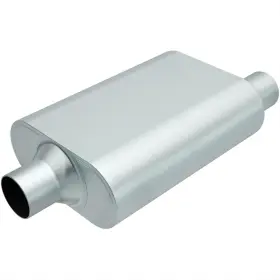 R22442 Rumble Exhaust Muffler Chambered Steel Oval 2.25 Inch Inlet Outlet Al