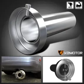 Spec-d Tuning 841808105449 Round Insert Removable 3.345 Inch Tip Stainless Silencer Will Fit 3.5 Muffler