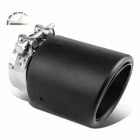 Speedracingturbo 753822801682 3 Inch Inlet 4 Slant Outlet Carbon Fiber Pattern Performance Muffler Exhaust Tip
