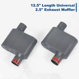 Spmt-1056 Speedracingturbo 2.5 Inch Inlet/outlet Race Performance Chambered Exhaust Muffler Grey 12 L Pair