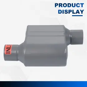 Spmt-1057 Speedracingturbo 1 Pc 2.5 Inch Inlet/outlet Race Performance Chambered Exhaust Muffler Grey 12 L