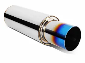Spt-mfl-001-t2 Speedracingturbo 14.7 Inch Length 2 Straight-through Exhaust Muffler 3 Burnt Diagonal Tip Round