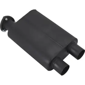 9301015 Speedway Motors Baffled Muffler With Cutout 2.5 Inch Same Side Inlet/outlet