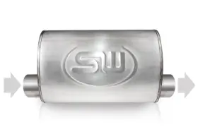 Tm4c25o25oss Stainless Works Turbo Muffler 2.5 Inch Offset/offset Same Side