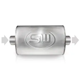 Tm5c22c22c Stainless Works Turbo Chambered Muffler 2-1/4 Inch Center Inlet And