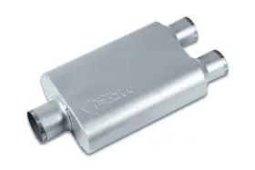 Sf430402 Street Flow 2 Chamber 4 Inch X9.5 Oval Muffler 3.0 Center In 2.5 Dual Out