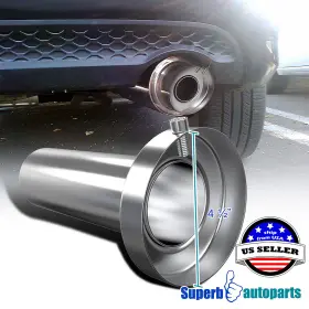 Superbautoparts 841808105463 Universal Round Muffler Exhaust Tip 4.5 Inch Removable Silencerfits Subaru
