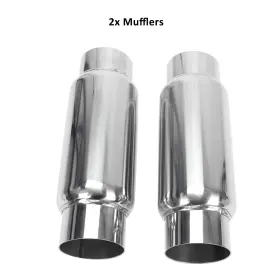 Up39217 Superfastracing 2pcs 3 Inch Inlet3 Outlet Exhaust Muffler 12 Length Universal Resonator Ss