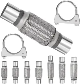 S-4068 Swpeet 3pcs 2 X 6 Inches Exhaust Flex Pipe With U 2x6/10