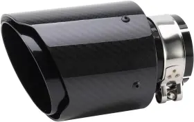 Rjy-097 Tempsnow Carbon Fiber Exhaust Tip 2.5 Inlet 4 Outlet Black
