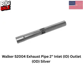 52004 Tenneco Dynomax Walker Thrush Exhaust Pipe 2 Inch Inlet Id Outlet Od Silver