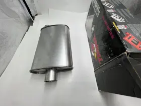 17713 Thrush Turbo Muffler Universal Fit Aluminized Steel 14 Inch L 2.5 In Out Oval