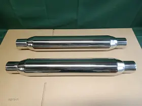 24239 Thrush Pair Stainless Steel Glasspack Mufflers 2 Highly Polished Type 304 Ss