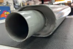 46121 Thrush Vintage Double Barrel Performance Muffler 2-1/4 Inlet And Outlet