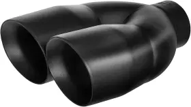 00166 Tritrust Black Dual Exhaust Tip - 2.5 Inch Id X 7 Od 9 L Double Wall Weld On