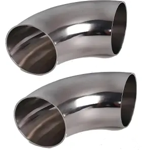 Ss304 Urcollections 717981527456 3.5 Inch 90 Degree Mandrel Bend Elbow 2 Pack Silver