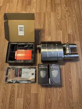 Uvm.63mm.dualout.x1 Valvetronic Designs Universal Muffler Kit 2.5 Single Inlet Dual Outlet 2x Carbon Tip