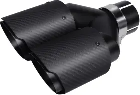 Vechkom 707025441923 2.5 Inch Inlet To 3.5 Outlet Exhaust Tip 7.48ftft Overall Width Black