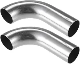 230519 Vekauto 2 Pcs Bend Elbow Pipe Tube 1.25 Inch Od 4.72 2.56 Leg 90 Degree Silver Tone