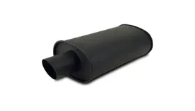 1154 Vibrant Performance Streetpower Flat Black Oval Muffler With Single 4in Outlet - Inlet