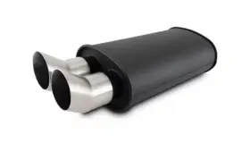 12330 Vibrant Performance - Streetpower Flat Black Oval Muffler 2.5in Inlet