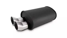 12335 Vibrant Performance - Streetpower Flat Black Oval Muffler 2.5in Inlet