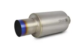 17560 Vibrant Performance Titanium Muffler With Straight Cut Burnt Tip 2.5 Inch Inlet / Outlet
