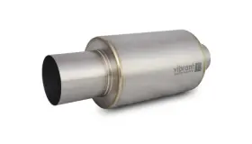 17561 Vibrant Performance Titanium Muffler With Straight Cut Natural Tip 2.5 Inch Inlet / Outlet