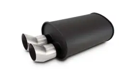 9.5x6.75x15in Vibrant Performance 690092185237 Streetpower Flat Blk Muffler Body Inlet Id 3in Tip Od