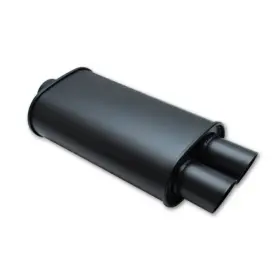 Tlx-vib1149-cl360a70 Vibrant For Streetpower Flat Black Oval Muffler With Dual 3in Out In Id