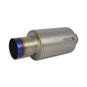 Tlx-vib17560-cl360a70 Vibrant For Titanium Muffler With Straight Cut Burnt Tip 2.5in Inlet/2.5in Outlet