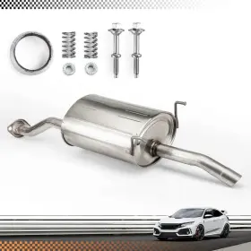 Vk-hc07-54312 Vimluk 54312 Exhaust Muffler For Honda Civic 2001 2005 With Gasket And Hanger Kit