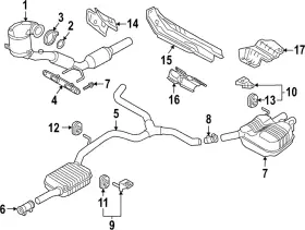 3g0-253-609-bq Volkswagen Genuine Rear Muffler