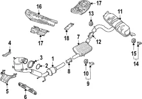 5qm-253-209-be Volkswagen Genuine Center Muffler