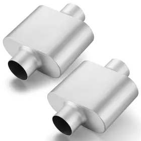 Hx-06-014 Wabuiltown 3 Inch Stainless Steel Muffler Single Chamber Universal Fit For Cars And Trucks