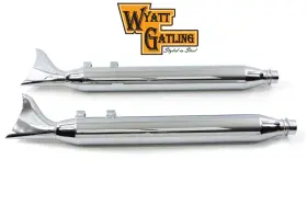 31-0214 Wyatt Gatling 31 Inch Fishtail Muffler Sets For Flt-flht 1985-94