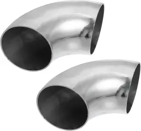 A22111700ux1046 X Autohaux 2pcs Od 2.5 Inch 90 Degree Mandrel Bend Silver Tone