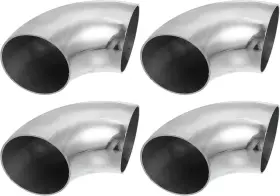 A22111700ux1047 X Autohaux 4pcs Od 2.5 Inch 90 Degree Mandrel Bend Silver Tone