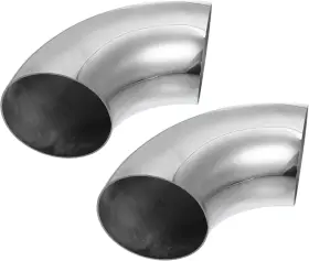 A22111700ux1052 X Autohaux 2pcs Od 3.5 Inch 90 Degree Mandrel Bend Silver Tone