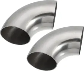 A23021500ux0254 X Autohaux 2pcs Od 2 Inch 90 Degree 1.2mm Thickness Silver Tone