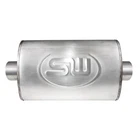 Exhaust Muffler 304 Ss Oval Turbo Chambered Gray 2.5" Center Id, New. Price: $331.55.