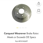 Wearever Brake DSX126118E Disc Rotor 03-07 Ford E-150 Club Wagon New. Price: $89.00.