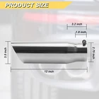 Black / Silver 2.75" Inlet 3.5" Outlet 12" Long Exhaust Tip Bolt-on Tail Pipe New. Price: $21.70.