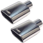 Set Of Square Exhaust Tip 2.5" Inlet 3" 5.5" Outlet 9" Long Chrome Stainl... New. Price: $85.29.