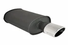 Megan O-st 3X4.5" Single Stainless Tip Oval Black Exhaust Muffler 2.5" Inlet New. Price: $139.99.